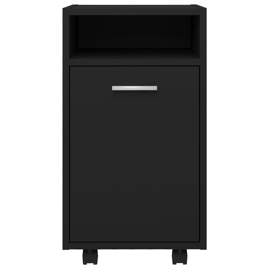 vidaXL Βοηθητικό Ντουλάπι με Τροχούς Μαύρο 33x38x60 εκ από Επεξ. Ξύλο