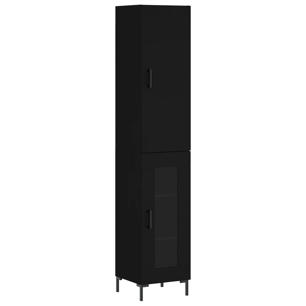 vidaXL Ντουλάπι Μαύρο 34,5 x 34 x 180 εκ. από Επεξεργασμένο Ξύλο