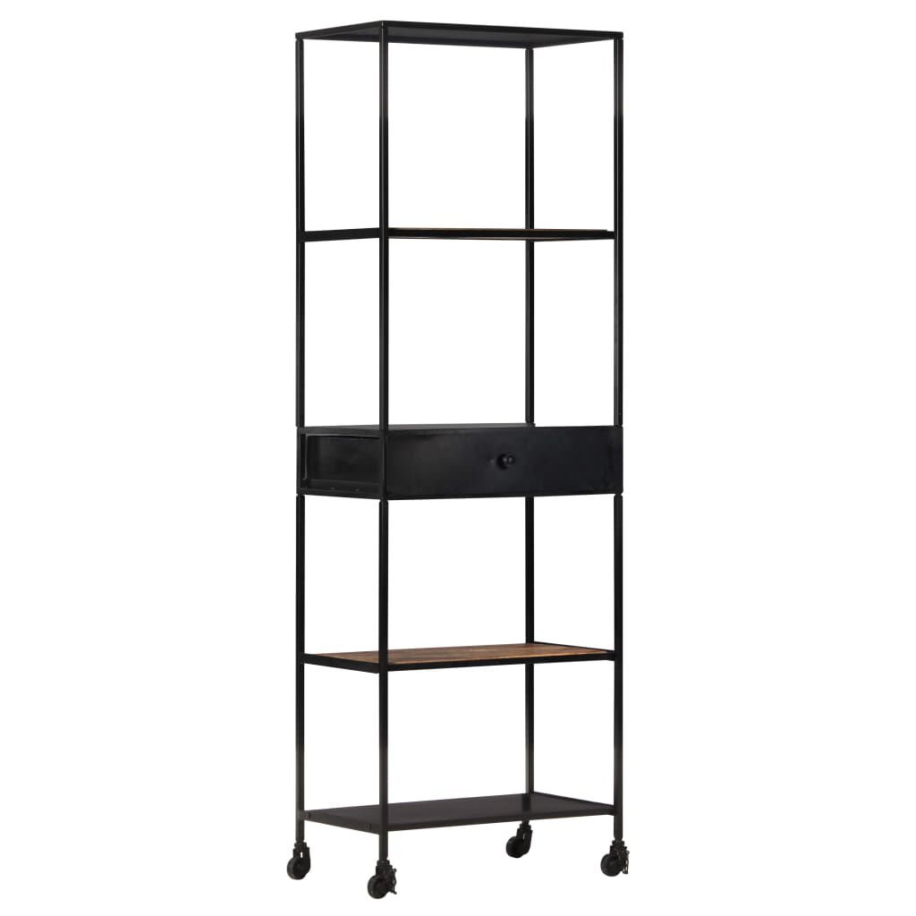 vidaXL Βιβλιοθήκη 60x35x180 εκ. από Ακατέργαστο Ξύλο Μάνγκο & Σίδηρο