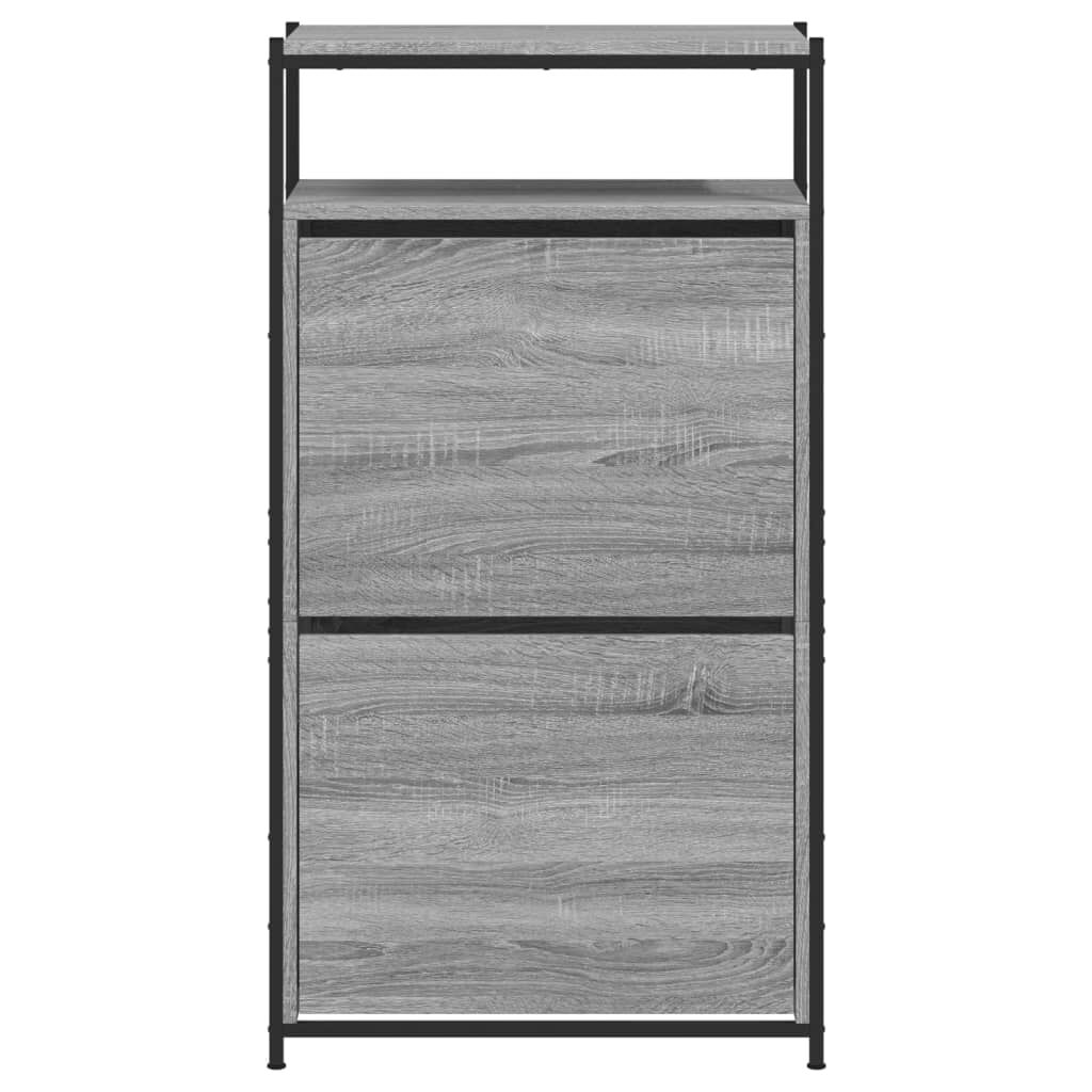 vidaXL Παπουτσοθήκη Γκρι Sonoma 60x34x112 εκ. από Επεξεργ. Ξύλο