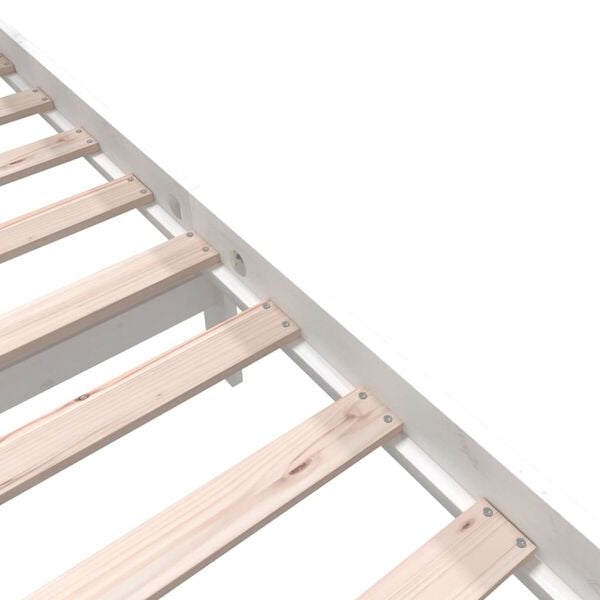 vidaXL Πλαίσιο Κρεβατιού Λευκό 150 x 200εκ Μασίφ Ξύλο Πεύκου King Size