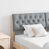 vidaXL Ταπετσαρισμένο κεφαλάρι Ανοιχτό γκρι 140 cm