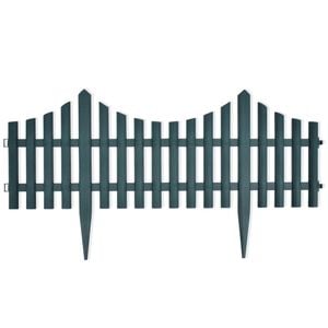 vidaXL Διαχωριστικό Γκαζόν Φράχτης Πράσινο 17 Τεμ. / 10 μ.