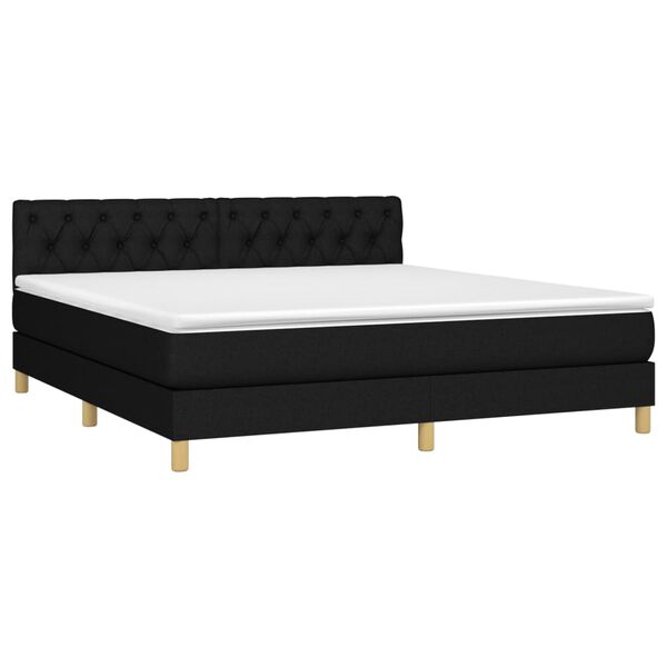 vidaXL &Kappa;&rho;&epsilon;&beta;ά&tau;&iota; Boxspring &mu;&epsilon; &Sigma;&tau;&rho;ώ&mu;&alpha; & LED &Mu;&alpha;ύ&rho;&omicron; 160x200 &epsilon;&kappa;. &Upsilon;&phi;&alpha;&sigma;&mu;ά&tau;&iota;&nu;&omicron;