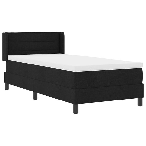 vidaXL Κρεβάτι με ελατήρια Μαύρο 100 x 200 cm Ύφασμα και αφρός