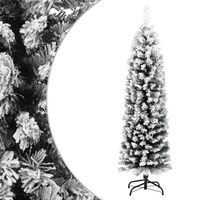 vidaXL Χριστουγεννιάτικο Δέντρο Τεχνητό Slim Χιόνι Πράσινο 120 εκ. PVC