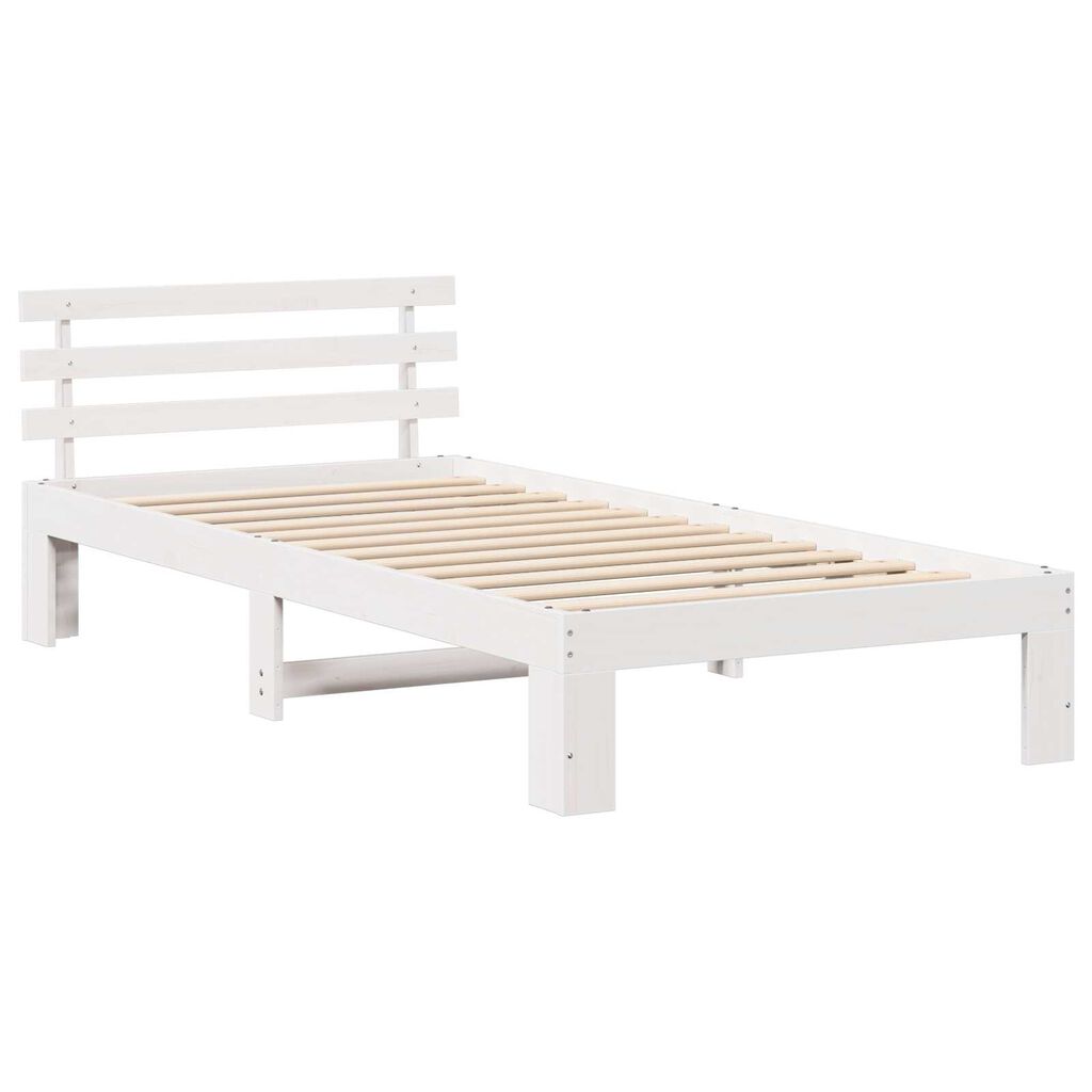 vidaXL Σκελετός Κρεβατιού Λευκό 80 x 200 cm Μασίφ ξύλο πεύκου