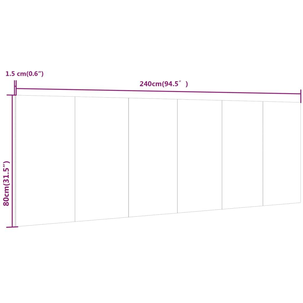 vidaXL Κεφαλάρι Κρεβατιού Γυαλιστερό Λευκό 240x1,5x80 εκ Επεξεργ. Ξύλο