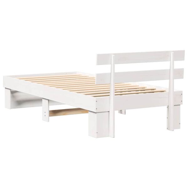 vidaXL Σκελετός Κρεβατιού Λευκό 90 x 200 cm Μασίφ ξύλο πεύκου