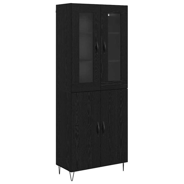 vidaXL Highboard &Lambda;&epsilon;&upsilon;&kappa;ό&sigmaf; &kappa;&alpha;&iota; &Mu;&alpha;ύ&rho;&omicron;&sigmaf; &Delta;&rho;&upsilon;&sigmaf; 69,5 x 34 x 180 &epsilon;&kappa;.