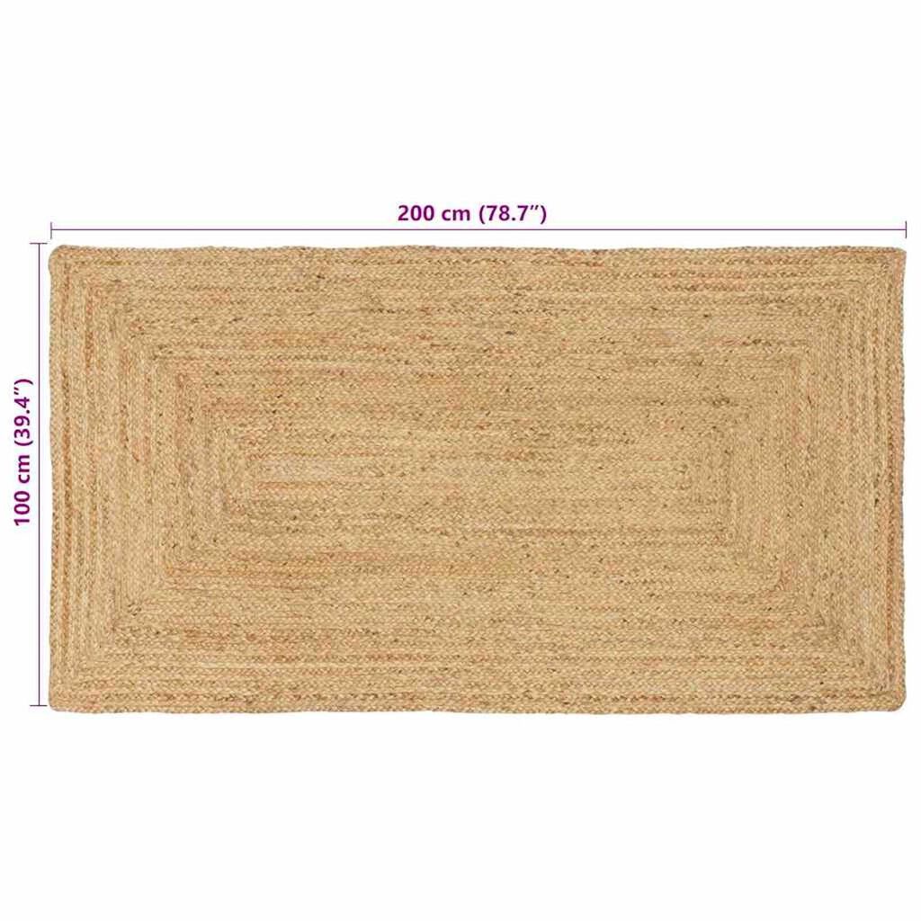 vidaXL Χαλί Μπεζ 100 x 200 cm Γιούτα