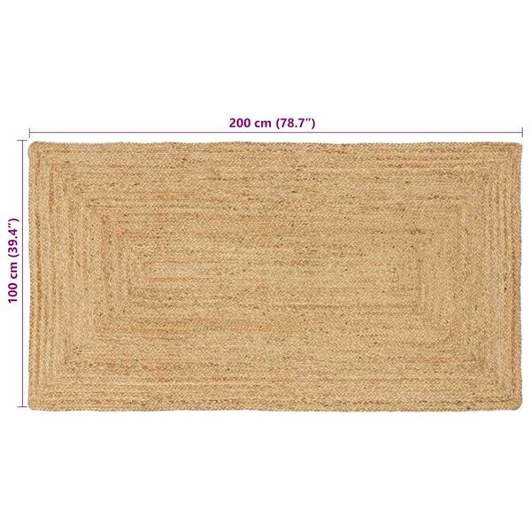 vidaXL Χαλί Μπεζ 100 x 200 cm Γιούτα
