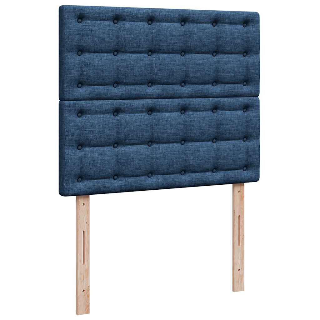 vidaXL Οθωμανικό κρεβάτι με στρώμα μπλε 120x200cm ύφασμα