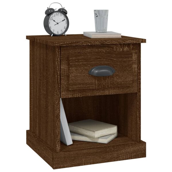 vidaXL Κομοδίνα 2 τεμ. Καφέ Δρυς 39x39x47,5 εκ. από Επεξεργασμένο Ξύλο