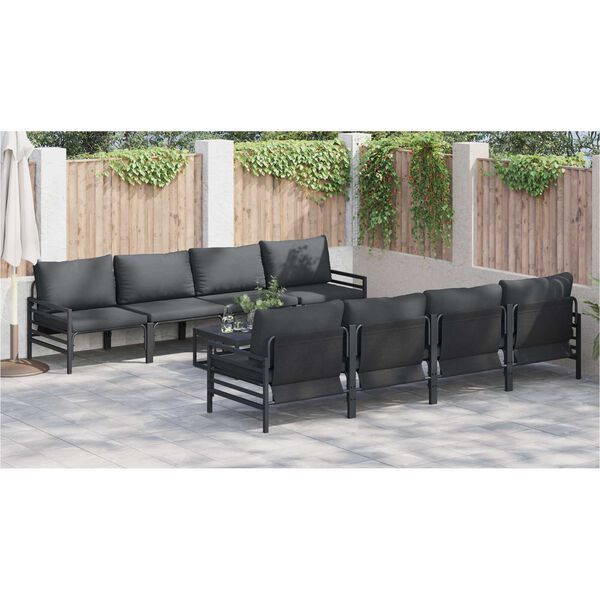 vidaXL Σετ Καναπέ Κήπου με μαξιλάρι με μαξιλάρι 9 pcs Ανθρακί 70 x 70.5 x 31.5 εκ.