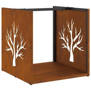 Ράφι για καυσόξυλα vidaXL 40x40x40 cm Ατσάλι σκληρυθέν στον αέρα