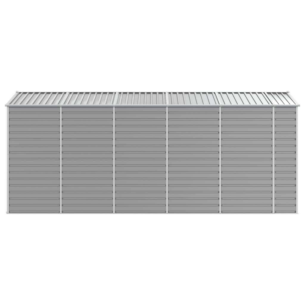 vidaXL Αποθήκη Κήπου Ανοιχτό Γκρι 191x470x198 εκ. Γαλβανισμένο Ατσάλι