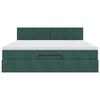 vidaXL Οθωμανικό κρεβάτι με στρώμα σκούρο πράσινο 160x200cm Velvet