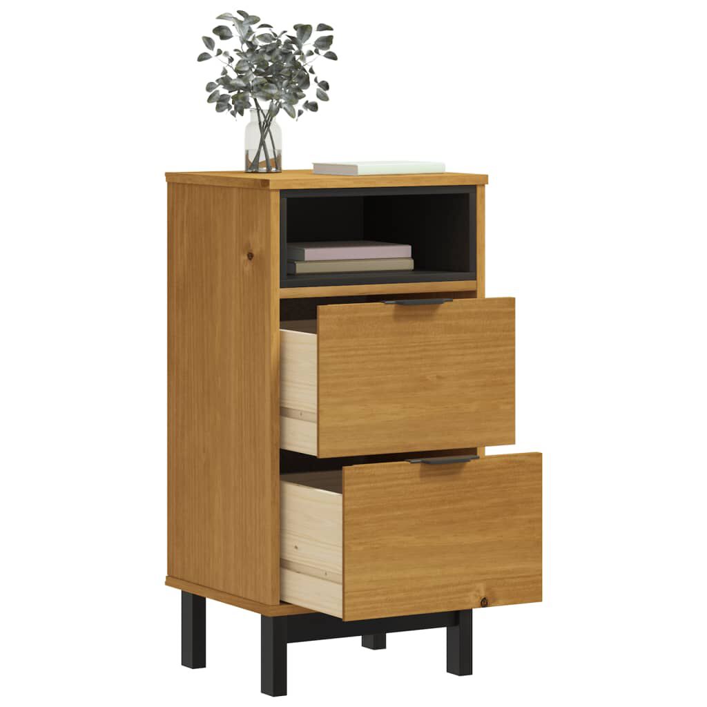 vidaXL Κομοδίνο FLAM 40 x 35 x 80 εκ. από Μασίφ Ξύλο Πεύκου