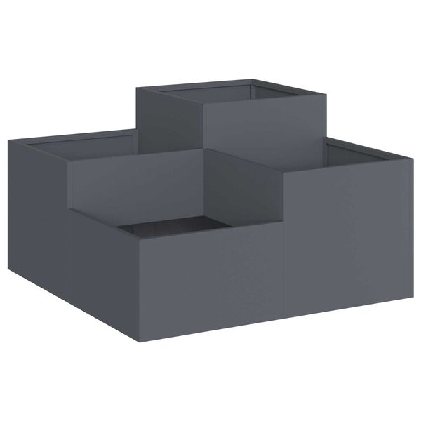 vidaXL Κήπος Γλάστρας 80x80x48 εκ Ανθρακί Ατσάλι