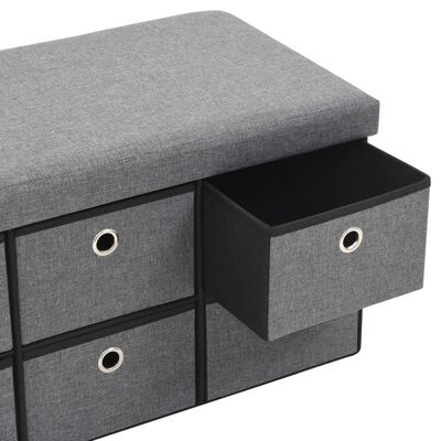 vidaXL Πάγκος Αποθήκευσης Σκούρο Γκρι 76x38x38 εκ. Συνθετικό Λινό