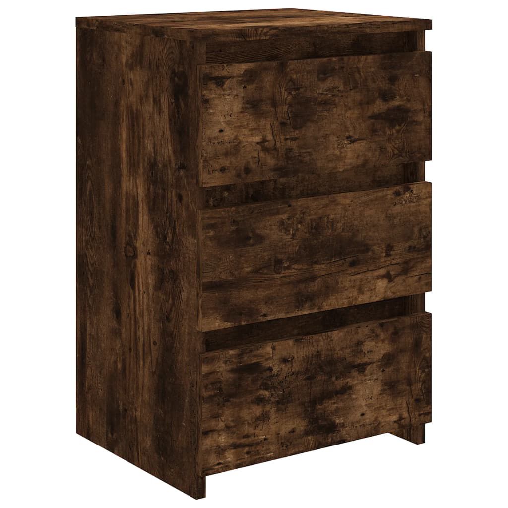 vidaXL Κομοδίνο Καπνιστή Δρυς 40x35x62,5 εκ. από Επεξεργασμένο Ξύλο