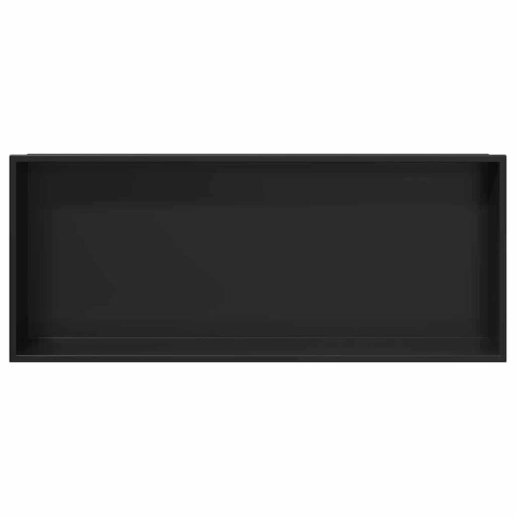 vidaXL Νίτσα Μπάνιου Μαύρο 75 x 30 x 9.5 εκ. Ανοξείδωτο ατσάλι