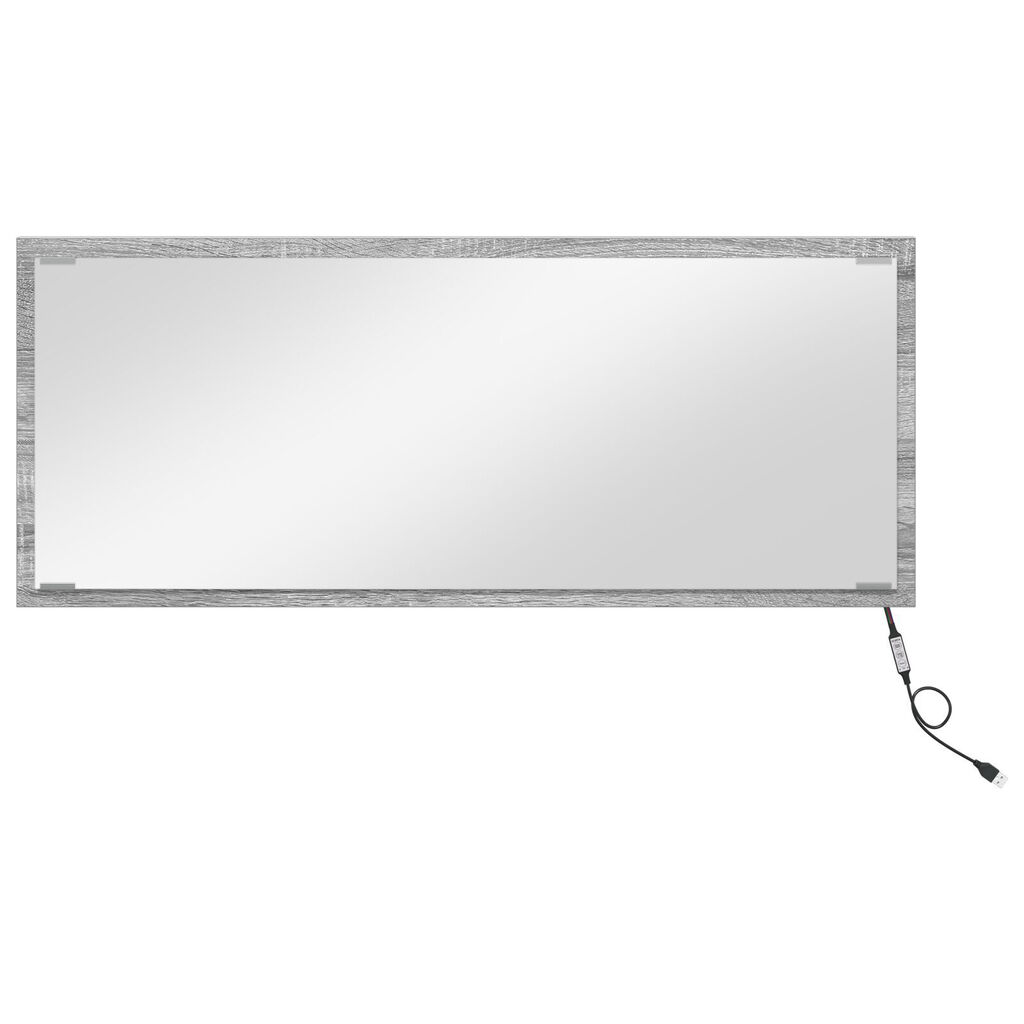 vidaXL Καθρέφτης μπάνιου με φως LED Γκρι Σονόμα 90x8,5x37 εκ