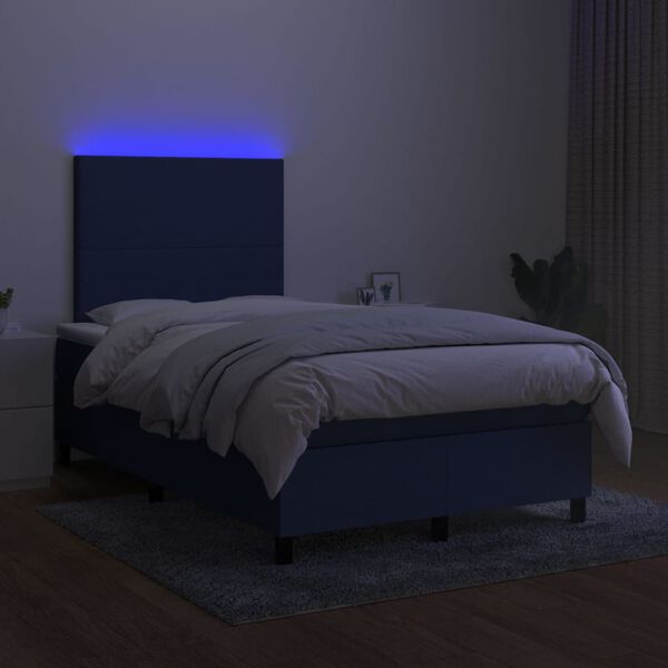 vidaXL &Kappa;&rho;&epsilon;&beta;ά&tau;&iota; Boxspring &mu;&epsilon; &Sigma;&tau;&rho;ώ&mu;&alpha; & LED &Mu;&pi;&lambda;&epsilon; 120x200 &epsilon;&kappa;. &Upsilon;&phi;&alpha;&sigma;&mu;ά&tau;&iota;&nu;&omicron;