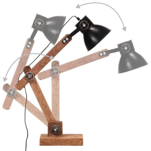 vidaXL Φωτιστικό Επιτραπέζιο Industrial Στρ. 25 W Μαύρο 58x18x90εκ Ε27