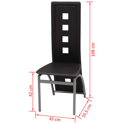 vidaXL Καρέκλες Τραπεζαρίας 2 τεμ. Μαύρες από Συνθετικό Δέρμα