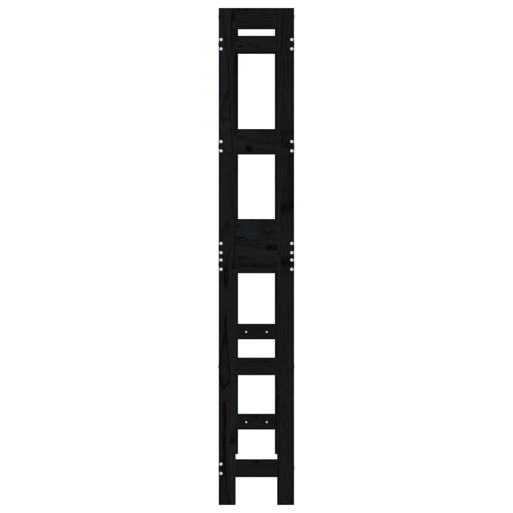 vidaXL Ραφιέρα Για Τουαλέτα Μαύρη 63x26x171 εκ. Μασίφ Ξύλο Πεύκου