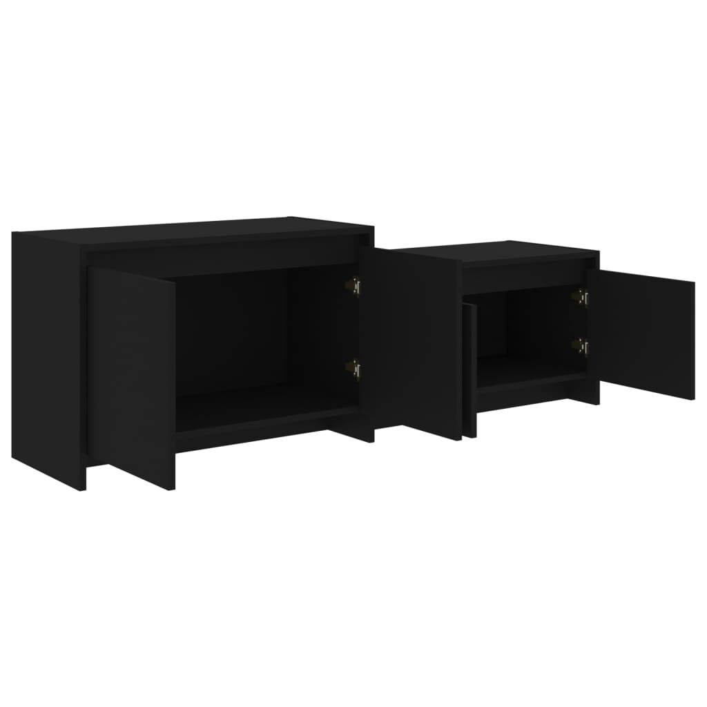 vidaXL Έπιπλο Τηλεόρασης Μαύρο 146,5x35x50 εκ. από Επεξεργ. Ξύλο