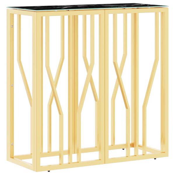 vidaXL Τραπέζι Κονσόλα Χρυσό 70x30x70 εκ. Ανοξείδωτο Ατσάλι και Γυαλί