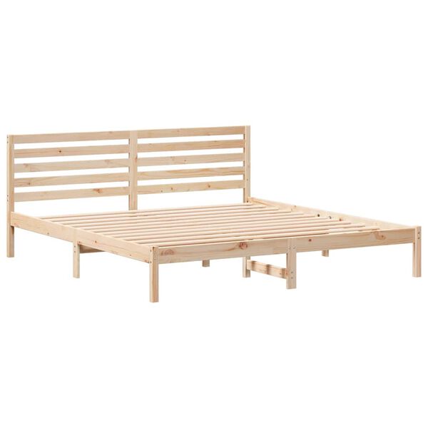 vidaXL Σκελετός Κρεβατιού Καφέ 180 x 200 cm Μασίφ ξύλο πεύκου