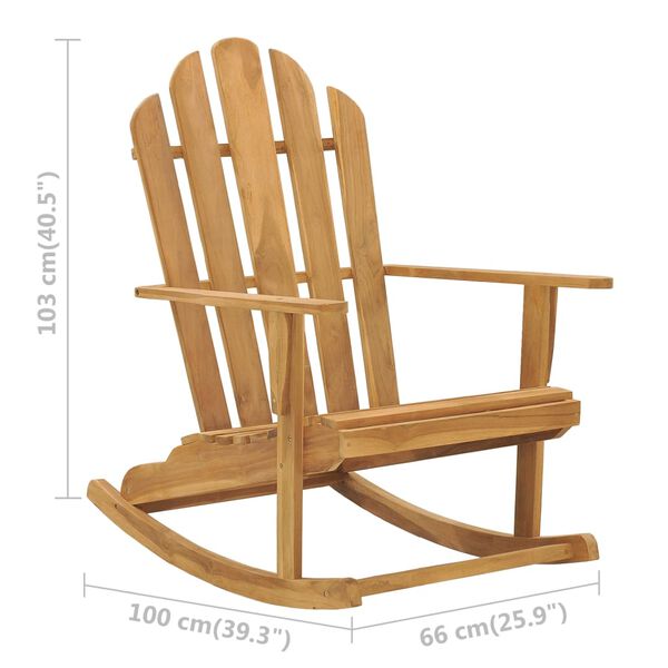 vidaXL Κουνιστή Πολυθρόνα Adirondack από Μασίφ Ξύλο Teak