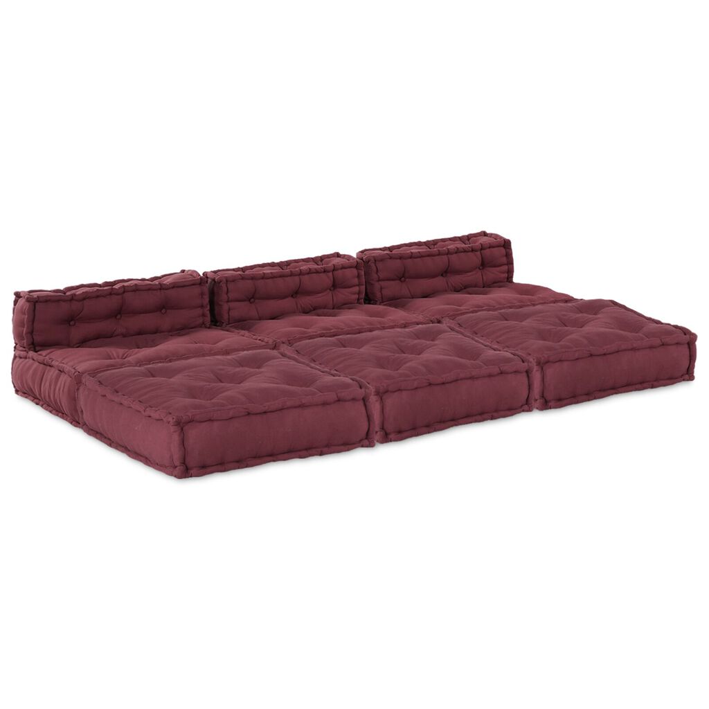 vidaXL Modular Pouffes 4 τεμάχια Μπορντό Ύφασμα