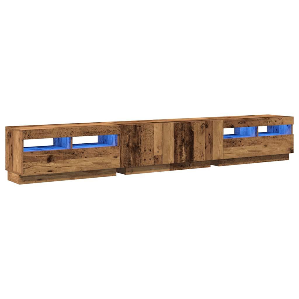 vidaXL Έπιπλο Τηλεόρασης LED Όψη Παλαιού Ξύλου 260x35x40 εκ.Επεξ. Ξύλο