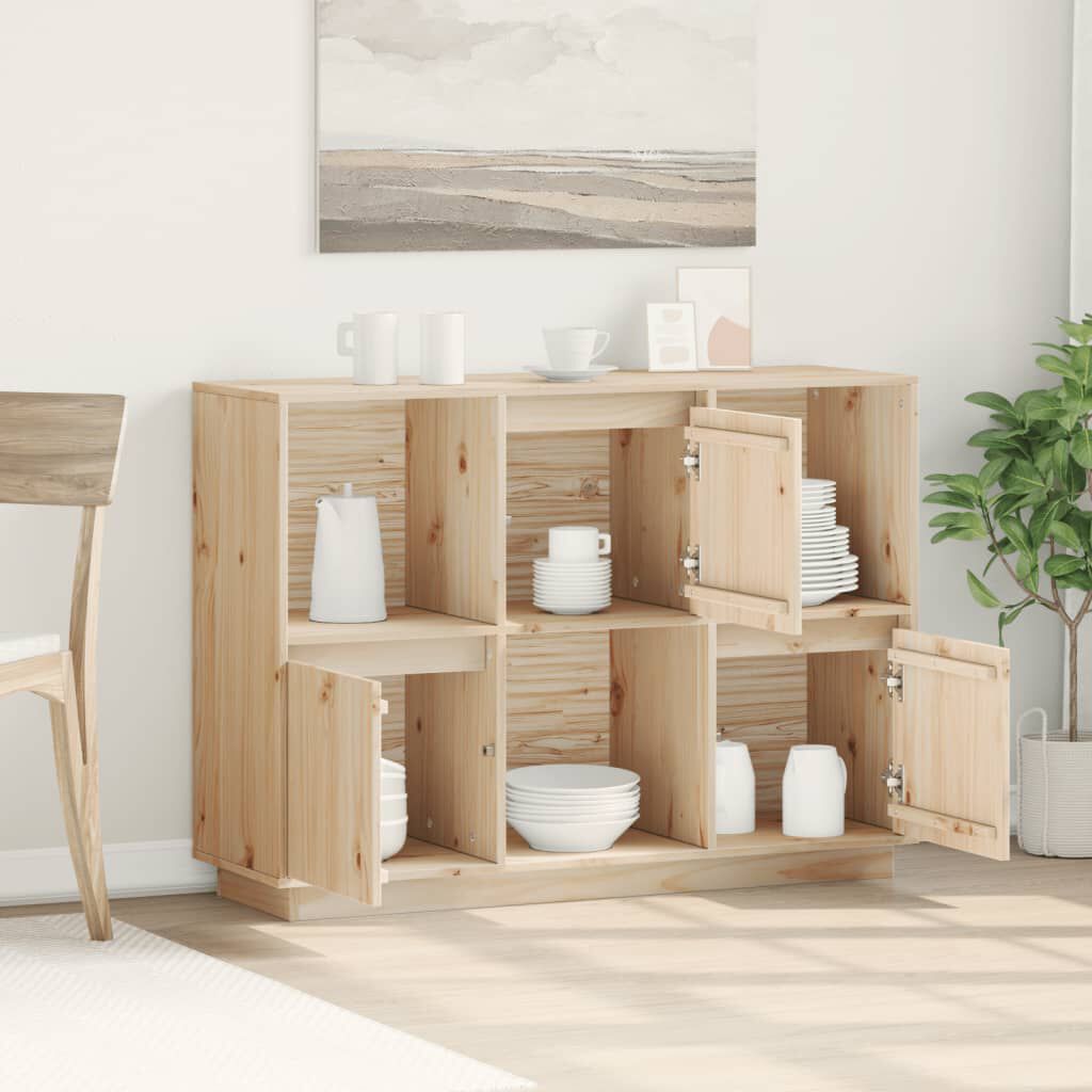 vidaXL Ντουλάπι 110,5x35x80 εκ. από Μασίφ Ξύλο Πεύκου