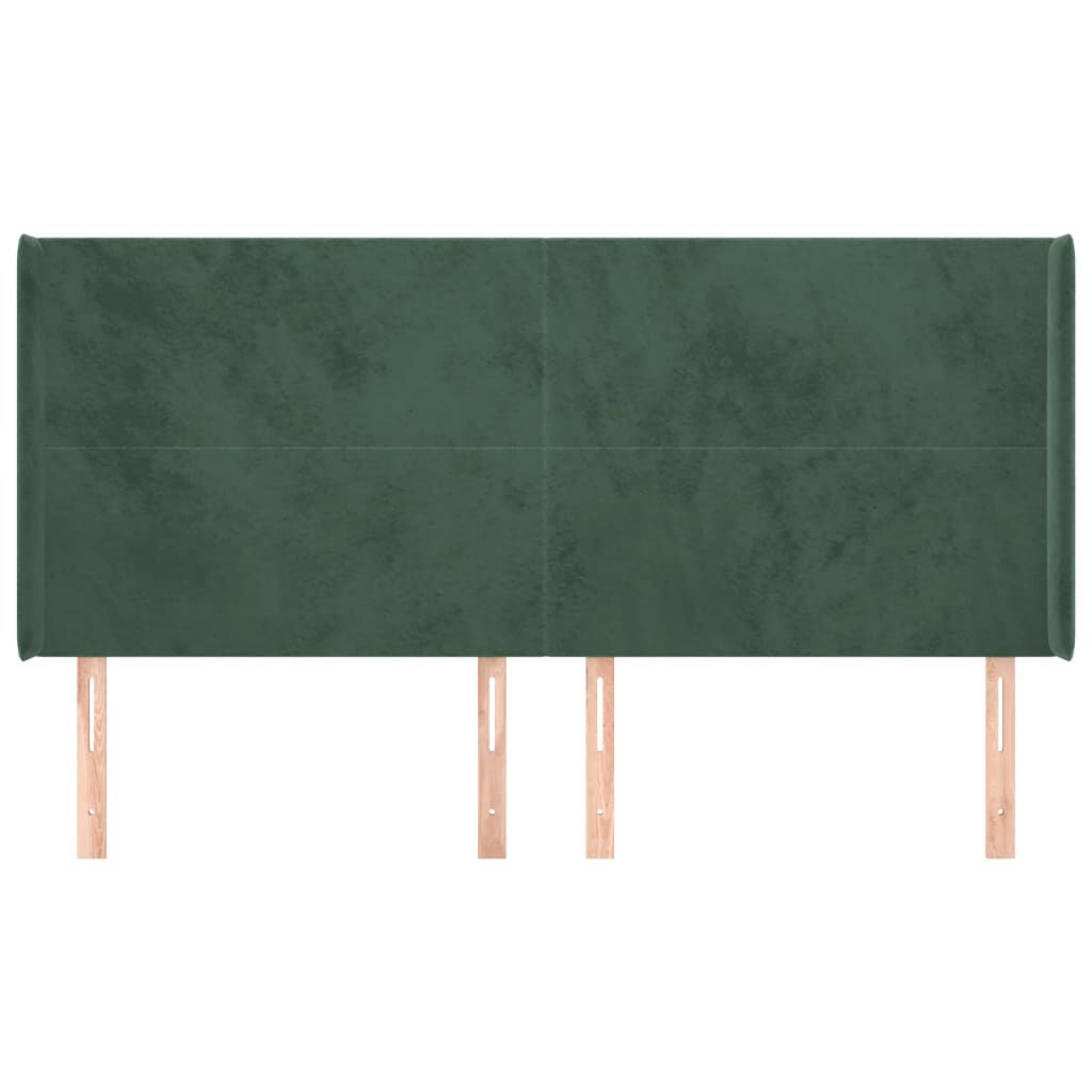 vidaXL Κεφαλάρι με Πτερύγια Πράσινο 163x16x118/128 εκ. Βελούδινο