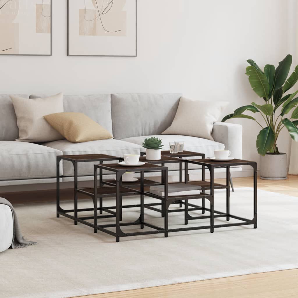 vidaXL Τραπεζάκι Σαλονιού Καφέ Δρυς 91x91x40 εκ. Επεξεργασμένο Ξύλο