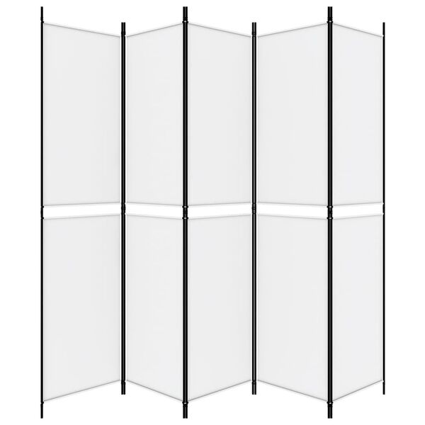 vidaXL Διαχωριστικό Δωματίου με 5 Πάνελ Λευκό 250x220 εκ. από Ύφασμα
