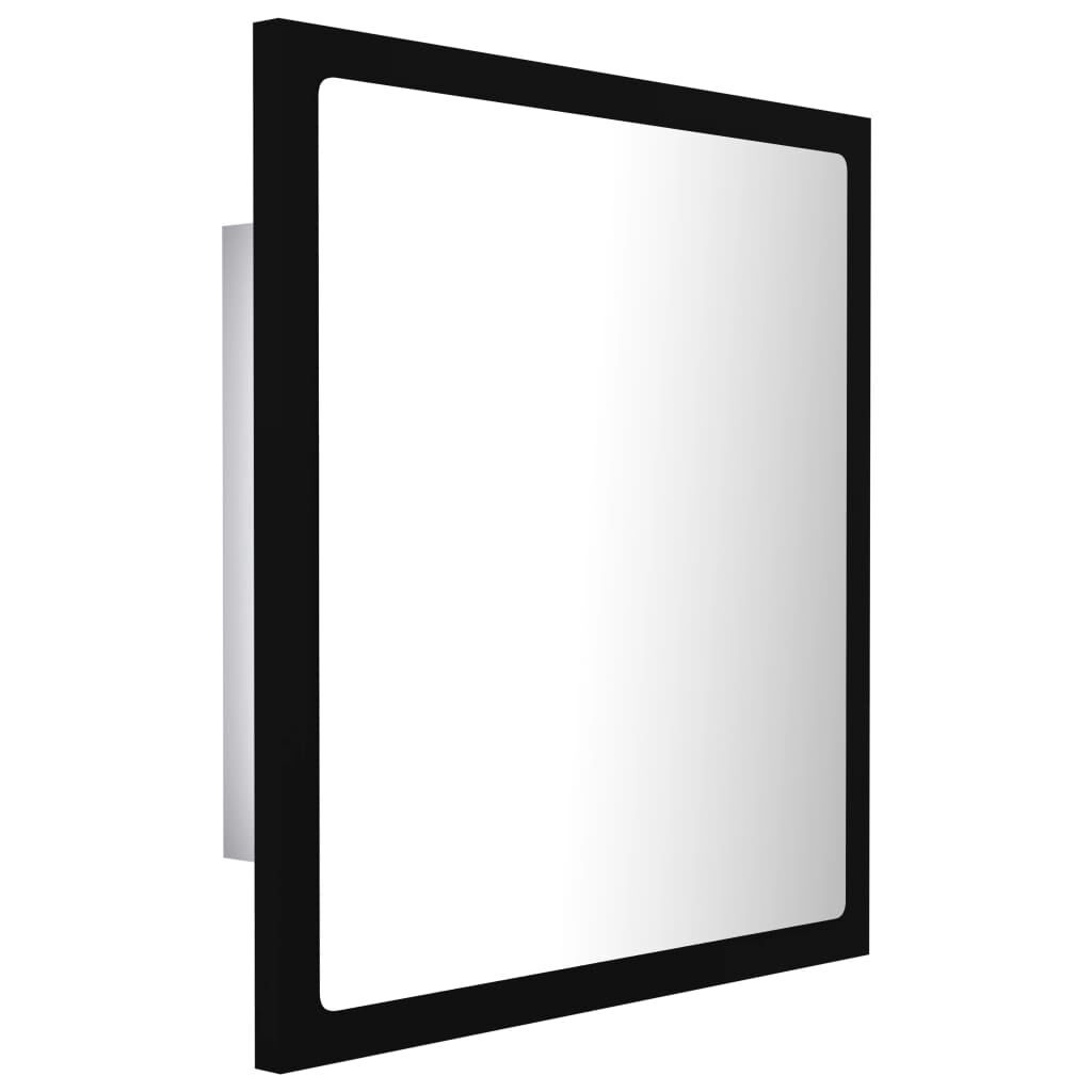 vidaXL Καθρέφτης Μπάνιου με LED Μαύρος 40 x 8,5 x 37 εκ. Ακρυλικός
