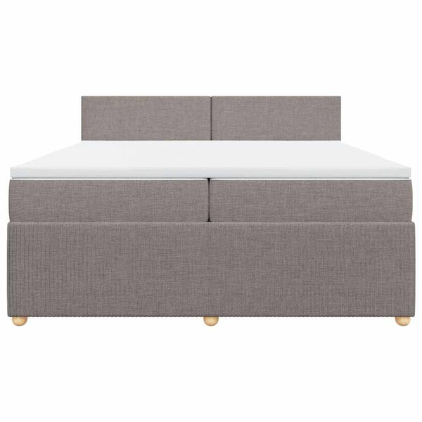 vidaXL &Kappa;&rho;&epsilon;&beta;ά&tau;&iota; Boxspring &mu;&epsilon; &Sigma;&tau;&rho;ώ&mu;&alpha; Taupe 200x200 &epsilon;&kappa;. &Upsilon;&phi;&alpha;&sigma;&mu;ά&tau;&iota;&nu;&omicron;