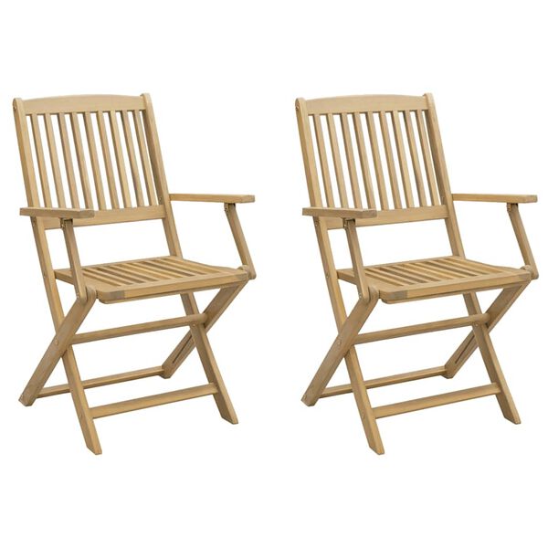 vidaXL Καρέκλες Κήπου Πτυσσόμενες 2 τεμ 58x54,5x90 εκ. Μασίφ Ακακία