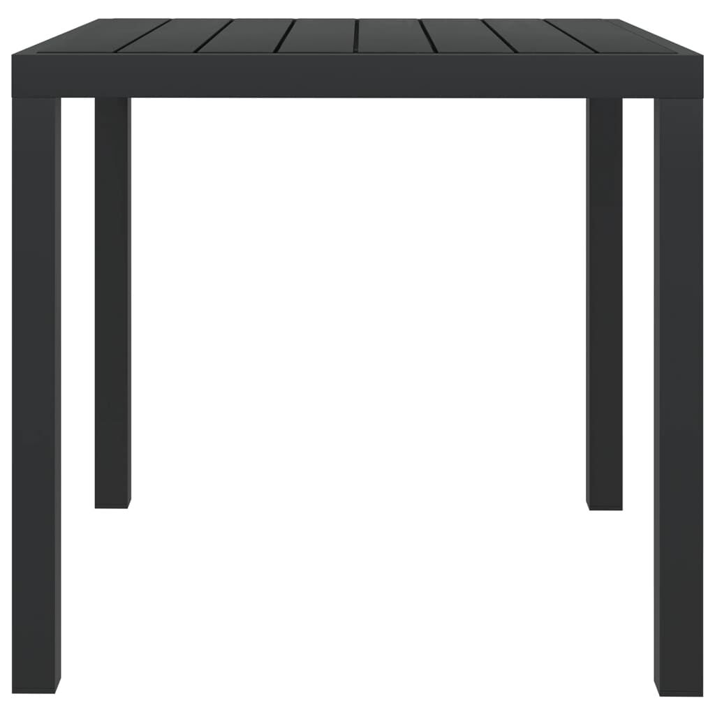 vidaXL Τραπέζι Κήπου Μαύρο 80 x 80 x 74 εκ. από Αλουμίνιο / WPC