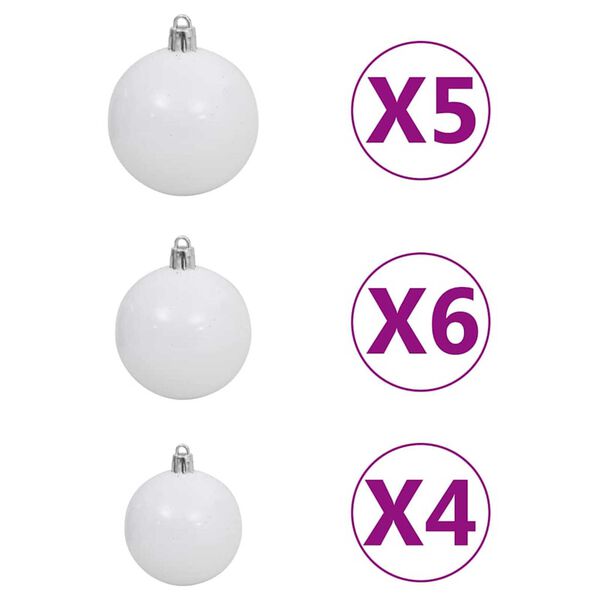 vidaXL Χριστουγεν. Δέντρο Τεχνητό με 150 LED/Χιόνι/ Μπάλες 120 εκ.