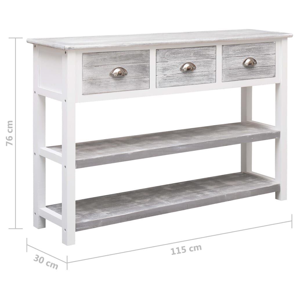 vidaXL Μπουφές Αντικέ Γκρι 115 x 30 x 76 εκ. από Ξύλο