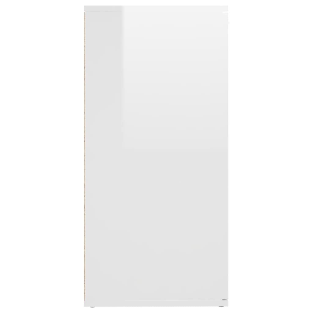 vidaXL Μπουφές Γυαλιστερό Λευκό 160 x 36 x 75 εκ. από Επεξ. Ξύλο