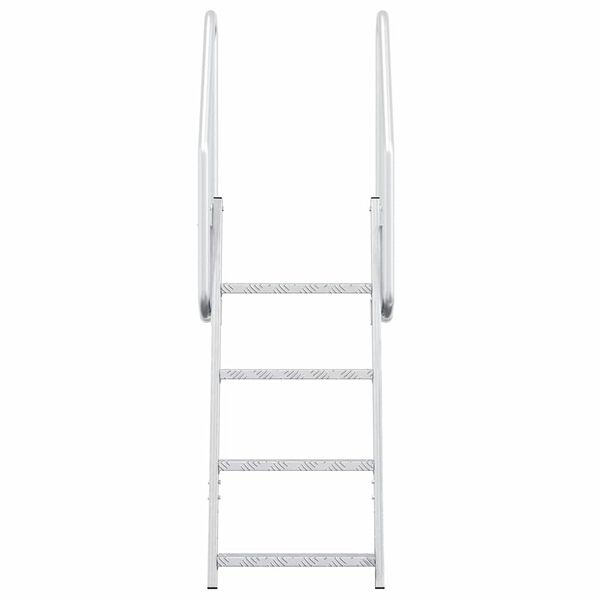 vidaXL Σκάλες Γιάτσας 4 Βημάτων Ασημί 58 x 77 x 166 εκ Αλουμίνιο